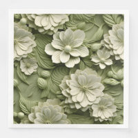 Elegant Embossed 3D Floral Relief