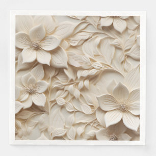 Elegant Embossed 3D Floral Relief Napkin