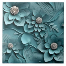 Elegant Embossed 3D Floral Relief