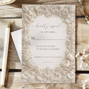 Elegant Embossed Floral Wedding Response Cards
