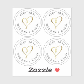 Elegant Embossed Gold Heart Meant to Be Wedding