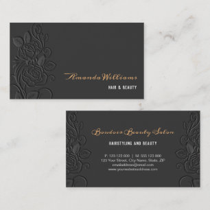 Elegant Embossed Roses Business Card