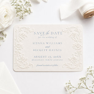 Elegant Embossed Style Vintage Floral Save The Date