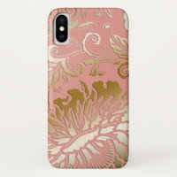 Elegant Embossed Style Vintage Rose Gold Floral