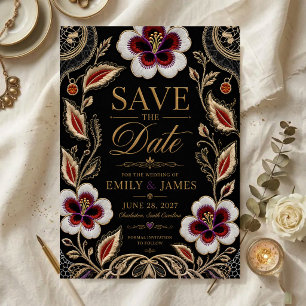 Elegant Embroidered Floral Acrylic Invitations