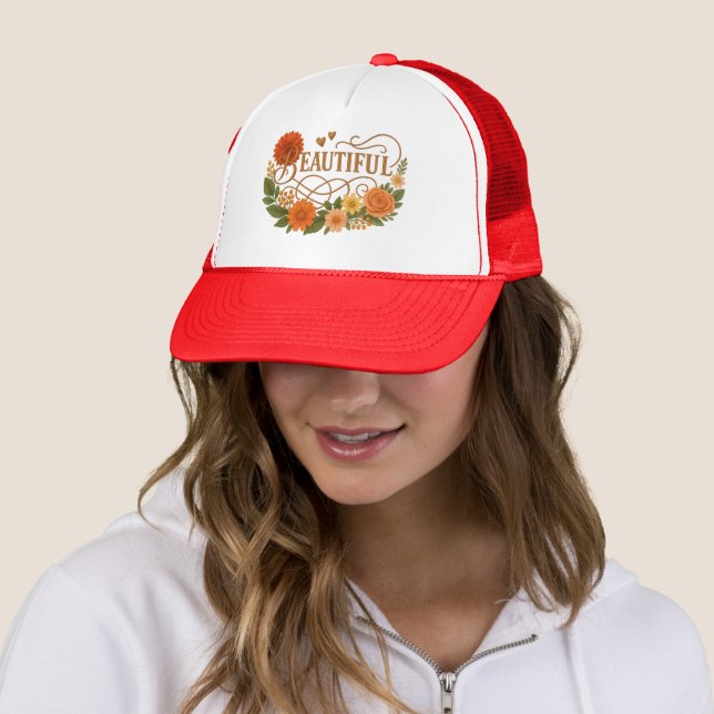 Elegant Embroidered Style Foam Trucker Hat (In Situ)