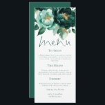 Elegant Emerald and Gold Florals Wedding Menu Card<br><div class="desc">Elegant Emerald and Gold Florals Wedding Menu Card. Available digitally and printed. Beautiful flowers border the top,  with an elegant script for Menu and easy to personalise the rest of the text to your requirements.</div>
