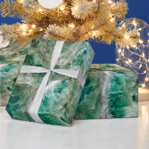 Elegant Emerald Crystal Wrapping Paper