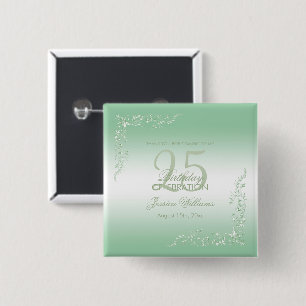 Elegant Emerald Decoration 25th Birthday   15 Cm Square Badge