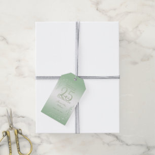 Elegant Emerald Decoration 25th Birthday Gift Tags