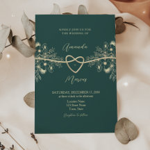 Elegant Emerald Gold Floral Wedding