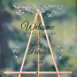 Elegant emerald Green baby's breath  Acrylic Sign