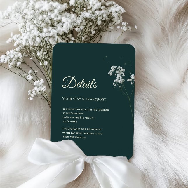 Elegant Emerald Green baby's breath  Enclosure Card (Creator Uploaded)