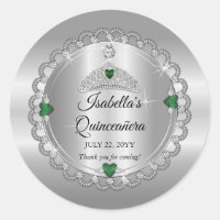 Elegant Emerald Green | Diamond Crown Quinceañera