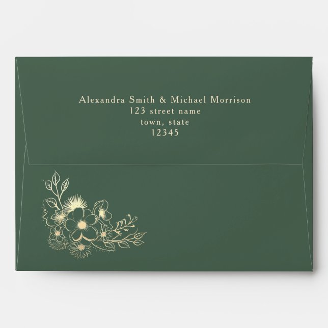 Elegant Emerald Green Envelope (Back (Top Flap))