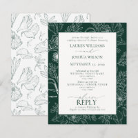 Elegant Emerald Green Floral Wedding Rehearsal