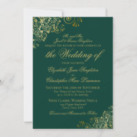 Elegant Emerald Green & Gold Classy Formal Wedding