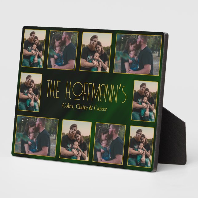 Elegant Emerald Green Gold Frames 10 Family Photo (Side)