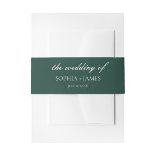Elegant Emerald Green Minimalist Wedding Invitation Belly Band