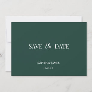 Elegant Emerald Green Minimalist Wedding Save The Date