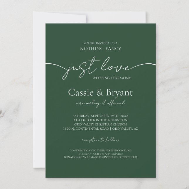 Elegant Emerald Green Modern Photo Wedding Invitation (Front)