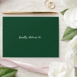 Elegant Emerald Green Modern Wedding Envelope