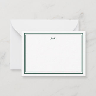 Elegant Emerald Green Monogram Modern Calligraphy Card