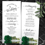 Elegant Emerald Green Rose Romantic Wedding Programme<br><div class="desc">This beautiful wedding program features an elegant design with a single long stemmed emerald green coloured rose lying on its side reflecting in water. The titles are written in fancy script calligraphy, and there is space for your ceremony and wedding party details, as well as a short thank you for...</div>