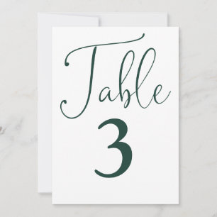 Elegant Emerald Green Simple Large Table Number