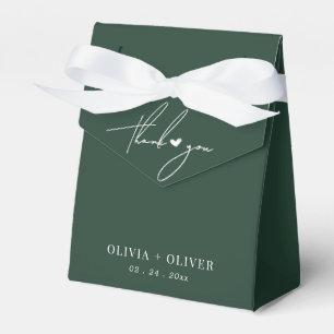 Elegant emerald green thank you wedding  favour box