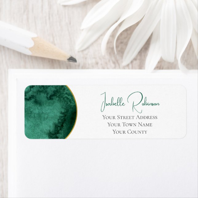 Elegant Emerald Green Watercolor Gold Wedding  (Insitu)