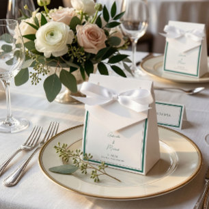 Elegant Emerald Green Wedding Favour Box