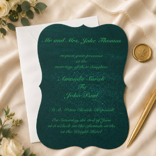 Elegant Emerald Green Wedding Invitation