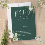 Elegant Emerald Greenery Floral Wedding RSVP Card<br><div class="desc">This elegant emerald greenery floral wedding rsvp card can be personalized with your information in chic typography. Designed by Thisisnotme©</div>