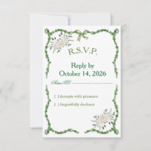 Elegant Emerald Greenery Wedding R.S.V.P