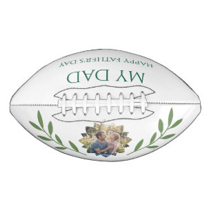 Elegant Emerald Ivy Father's Day Custom Photo Football