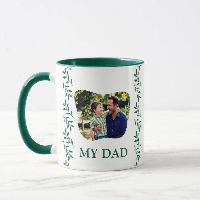 Elegant Emerald Ivy Father's Day  Mug (Left)