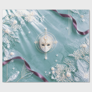 Elegant Emerald Masquerade Christmas Wrapping Pape Paper
