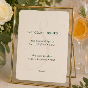 Elegant Emerald Signature Drinks Wedding