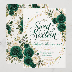 Elegant Emerald Sweet 16 Invitation