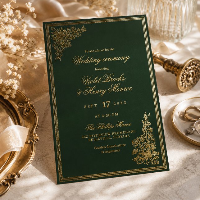 Elegant Emerald Vintage Regency Garden Wedding (Creator Uploaded)