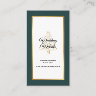 Elegant Emerald Winter Wedding Website Enclosure Card