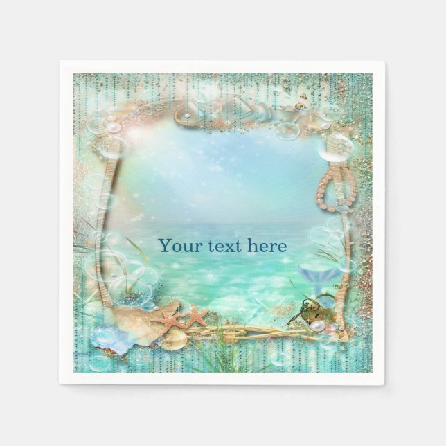 Elegant Enchanted Sea Beach Tropical Napkins (Front)