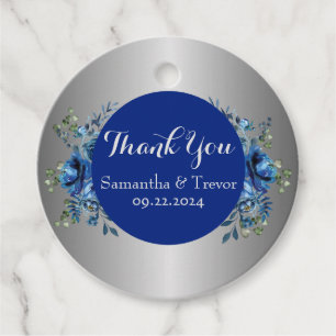 Elegant Enchantment: Monogrammed Silver Favour Tags