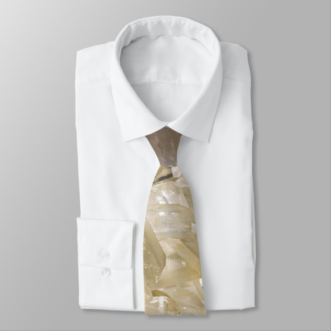 Elegant Energy Graphic Clear Quartz Tie (Tied)