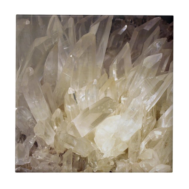 Elegant Energy Graphic Clear Quartz Tile (Front)