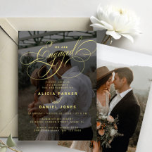 Elegant engaged gold photo engagement party
