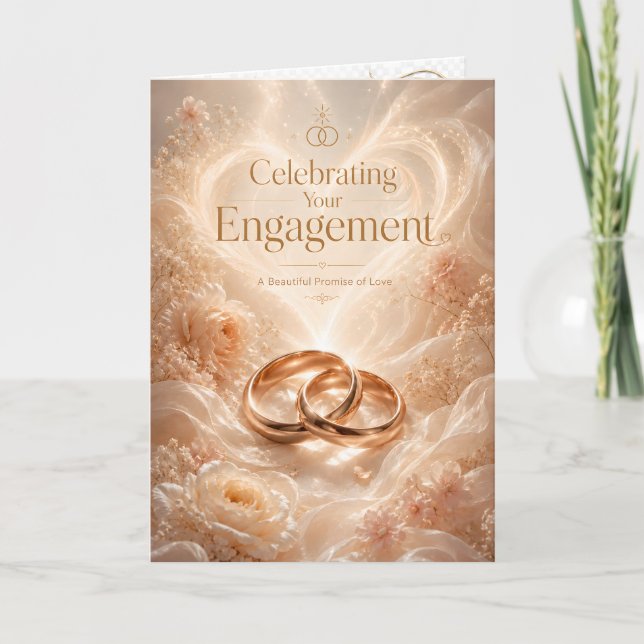 Elegant Engagement Congratulations Floral Card (Front)