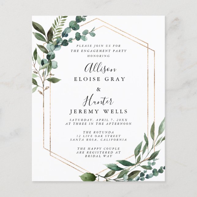 Elegant Engagement Party Invitation  (Front)