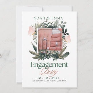 Elegant Engagement Party Invitation – Botanical & 